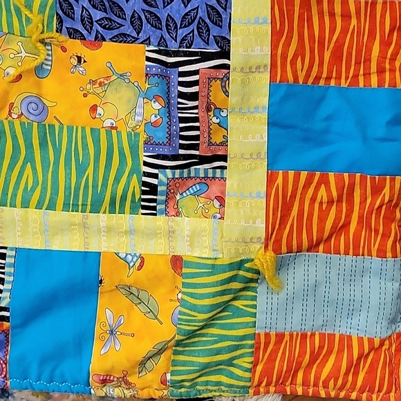 36"x38" Darling Patchwork Handmade Quilt Linus Project - Picture 4 of 6